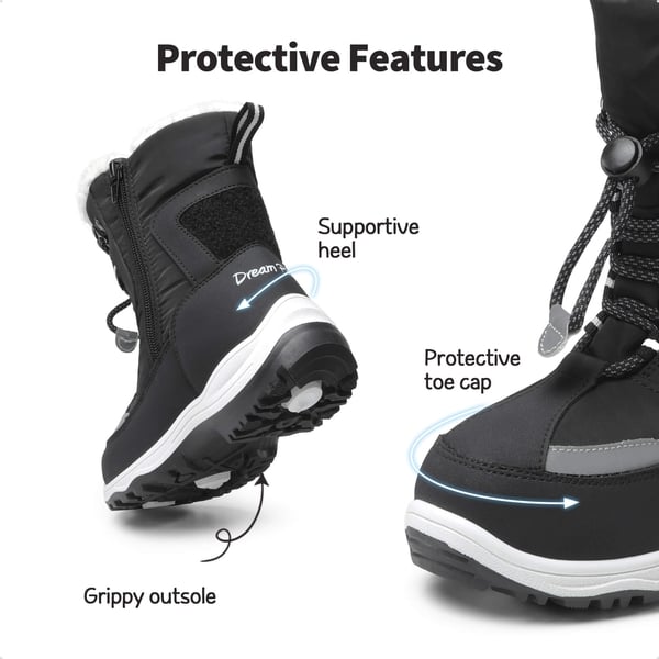 Kids Interchangeable Non-Slip Snow Boots - BLACK - 3